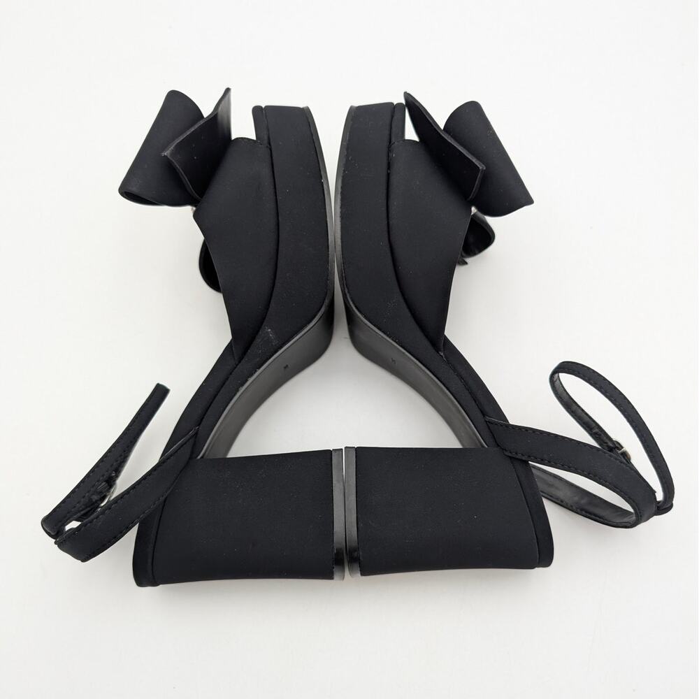 Steve Madden Aerin Bow Platform Sandals Women's Black Size US8M EU38.5 - Picture 11 of 13